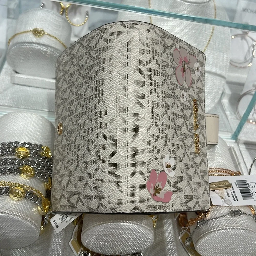 Michael Kors Jet Set Medium Floral Embellished Signature Logo Bi-fold Wallet NWT